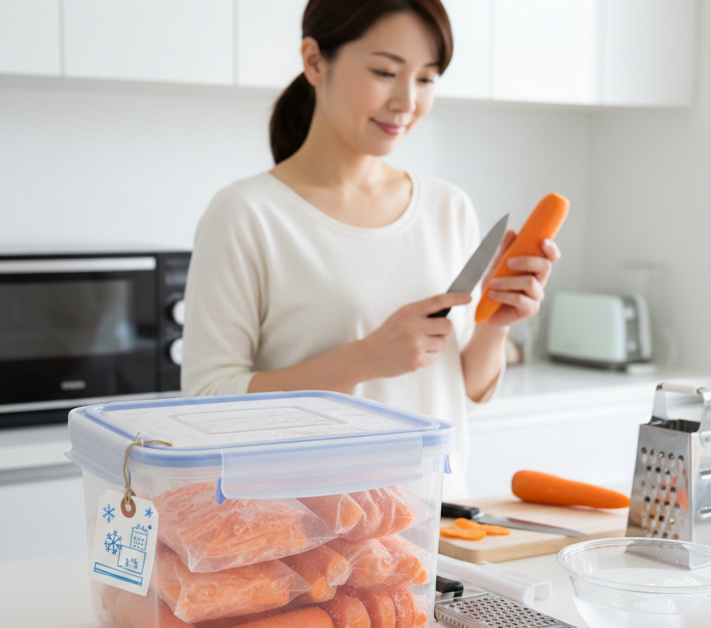 冷凍保存したにんじんの賞味期限と食感を保つコツ