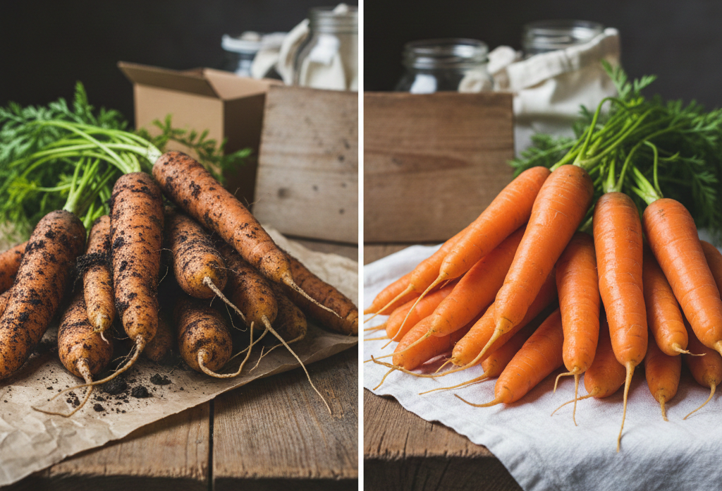 泥付き人参と洗い人参の保存方法や日持ちの違い